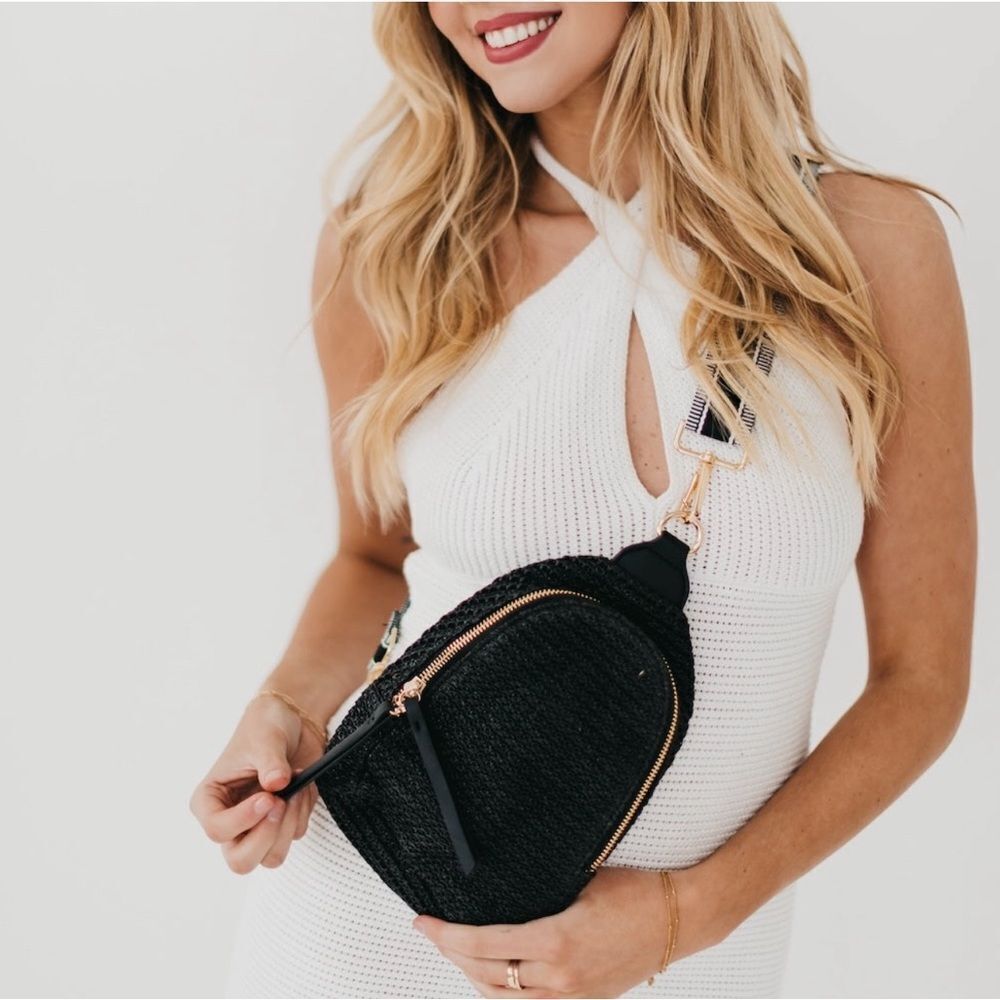 - Pretty Simple Rowan Raffia  Sling Bag